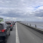 Storebælt Brücke leider im Stau, aber Zeit für Fotos